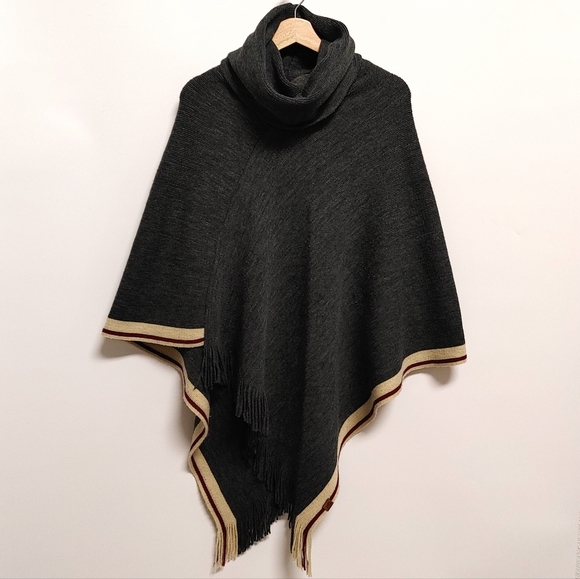 Roots Knit Fringe Poncho - Picture 1 of 9